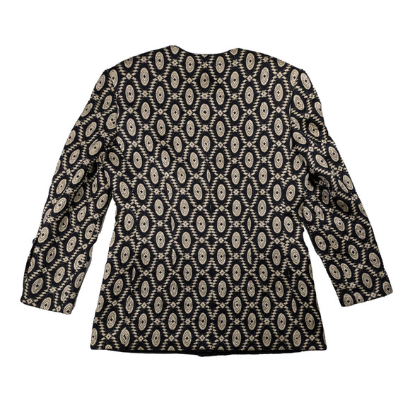 Vintage Escada Black and Gold Geometric Design Blazer Size 40 - Picture 2 of 7